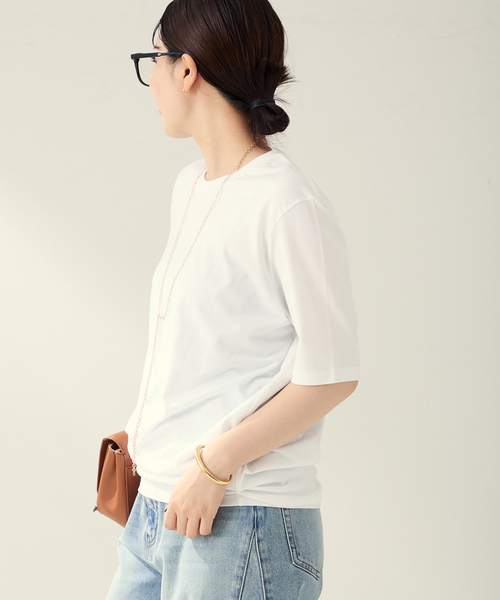 plage フォルムチュニックTシャツ　ホワイトA フリーサイズ セール】フォルム チュニックTシャツ（Tシャツ/カットソー