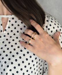 【earyear】Fakely Two Double Finger Ring