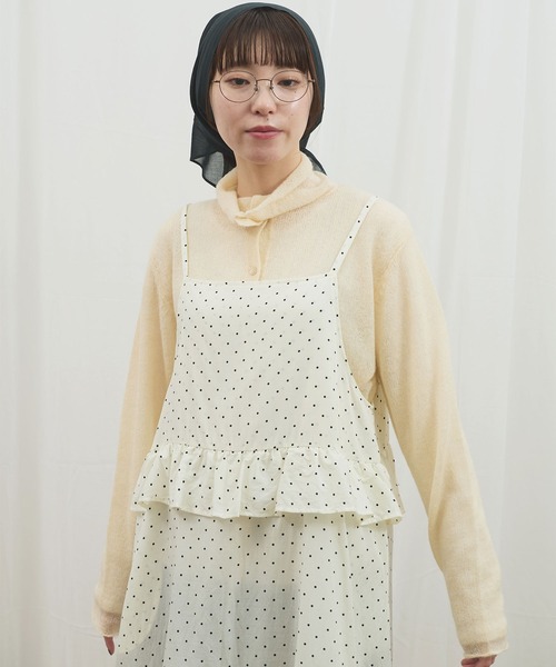 fig London(フィグロンドン)の「_CottonCupra twill mini dress(ワンピース・レディース・ブラック/ドット・FREE)」の5枚目の写真