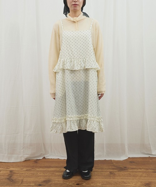 fig London(フィグロンドン)の「_CottonCupra twill mini dress(ワンピース・レディース・ブラック/ドット・FREE)」の7枚目の写真