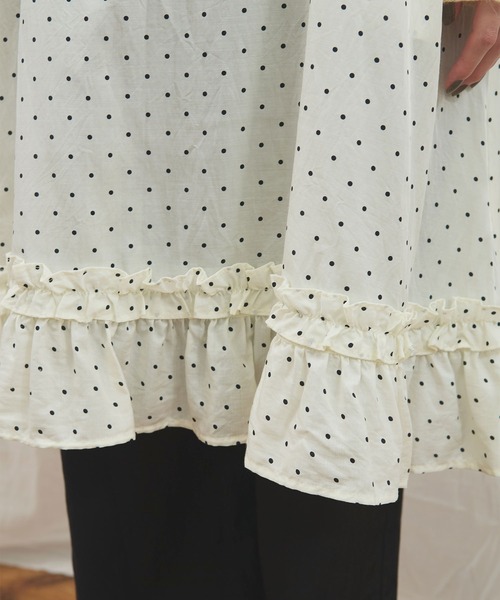 fig London(フィグロンドン)の「_CottonCupra twill mini dress(ワンピース・レディース・ブラック/ドット・FREE)」の15枚目の写真