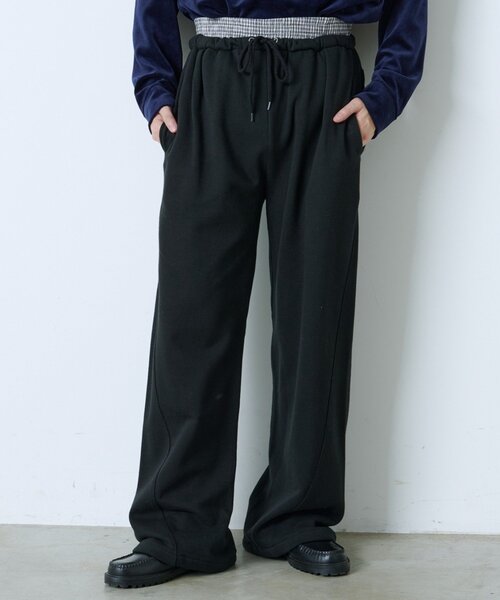 WHIMSIC(ウィムジック)の「【UNISEX/2サイズ展開】ウエストレイヤードスウェットパンツ(その他パンツ・レディース・グレー/ブラック・1/2)」の2枚目の写真