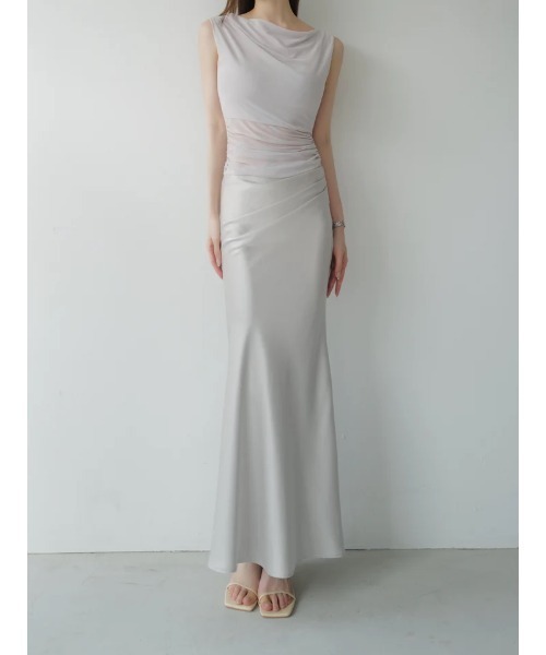 sheer nuance gathered dress