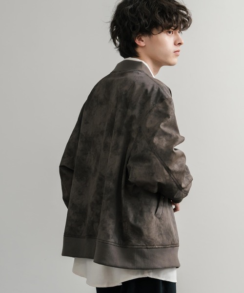 Rocky Monroe(ロッキーモンロー)の「オーバーサイズ ヴィンテージライクPUレザージャケット/フライトジャケット/MA-1(MA-1・メンズ・ブラウン/グレー/ブラック・XL/L/M)」の13枚目の写真