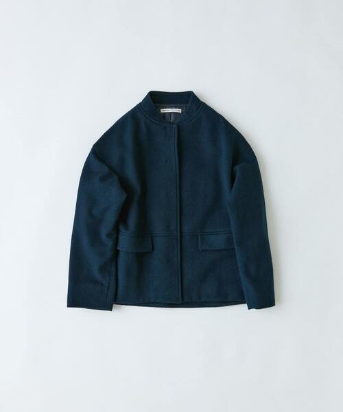 conges payes ADIEU TRISTESSE（コンジェ ペイエ アデュートリステス）の「【12月ベストセラーブランド内5位】ウールビーバーショートコート（その他アウター・レディース・ネイビー/ブラック・38）」の2枚目の写真