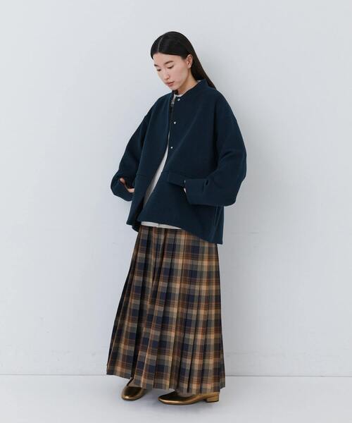 conges payes ADIEU TRISTESSE（コンジェ ペイエ アデュートリステス）の「【12月ベストセラーブランド内5位】ウールビーバーショートコート（その他アウター・レディース・ネイビー/ブラック・38）」の3枚目の写真