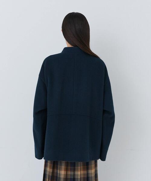 conges payes ADIEU TRISTESSE（コンジェ ペイエ アデュートリステス）の「【12月ベストセラーブランド内5位】ウールビーバーショートコート（その他アウター・レディース・ネイビー/ブラック・38）」の9枚目の写真