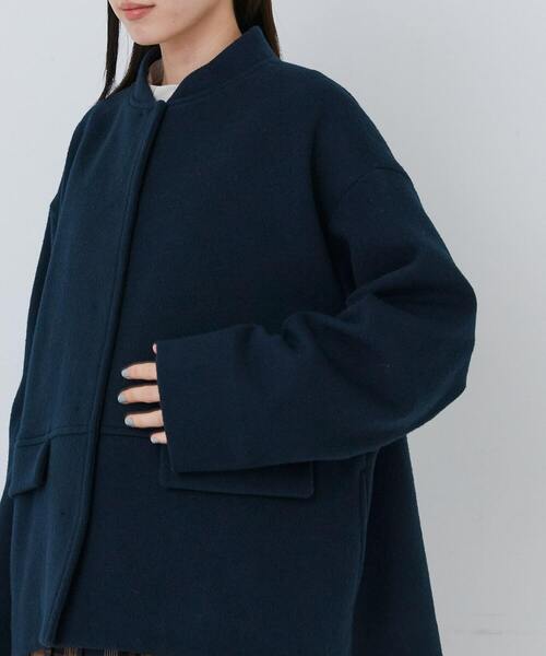 conges payes ADIEU TRISTESSE（コンジェ ペイエ アデュートリステス）の「【12月ベストセラーブランド内5位】ウールビーバーショートコート（その他アウター・レディース・ネイビー/ブラック・38）」の10枚目の写真