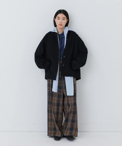 conges payes ADIEU TRISTESSE（コンジェ ペイエ アデュートリステス）の「【12月ベストセラーブランド内5位】ウールビーバーショートコート（その他アウター・レディース・ネイビー/ブラック・38）」の13枚目の写真