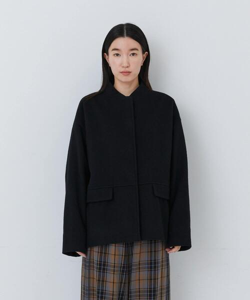 conges payes ADIEU TRISTESSE（コンジェ ペイエ アデュートリステス）の「【12月ベストセラーブランド内5位】ウールビーバーショートコート（その他アウター・レディース・ネイビー/ブラック・38）」の18枚目の写真