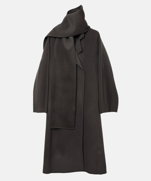 ダブルフェイスラップコートw/マッチングスカーフ / Double-Face Wrap