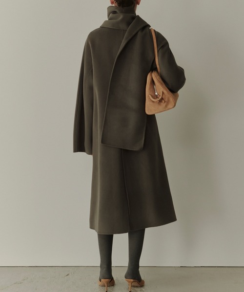 極美品✨LE CIEL BLEU　20AW　ダブルフェイスラップコート　36 ダブルフェイスラップコートw/マッチングスカーフ / Double-Face Wrap