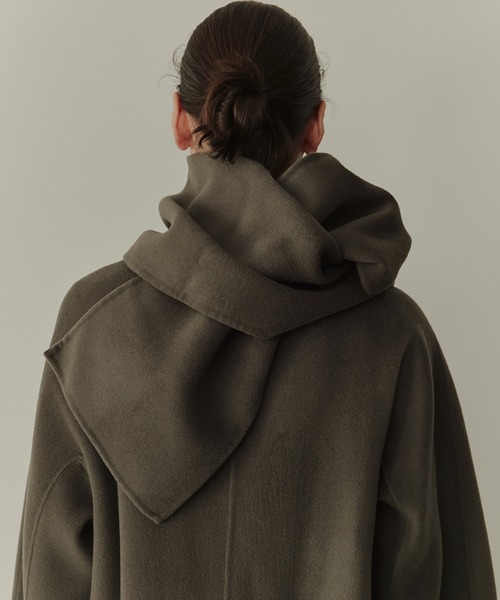 ダブルフェイスラップコートw/マッチングスカーフ / Double-Face Wrap