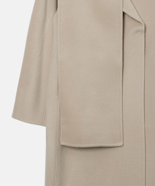 LE CIEL BLEU（ルシェルブルー）の「ダブルフェイスラップコートw/マッチングスカーフ / Double-Face Wrap Coat w/Matching Scarf（その他アウター・レディース・ライトベージュ/グレー/ネイビー・36/34）」の22枚目の写真