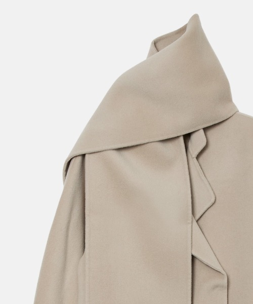 ダブルフェイスラップコートw/マッチングスカーフ / Double-Face Wrap