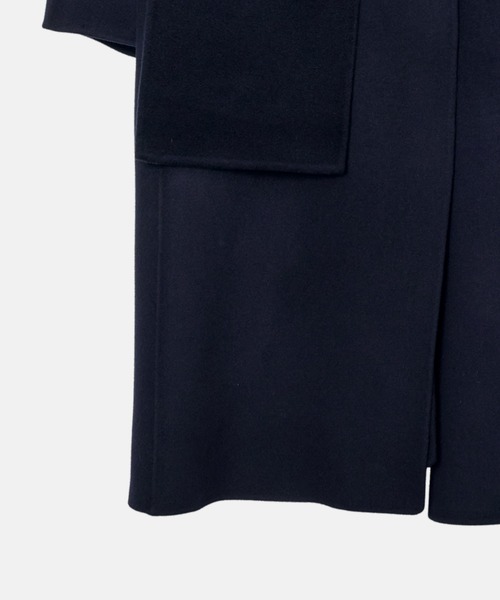 セール】ダブルフェイスラップコートw/マッチングスカーフ / Double