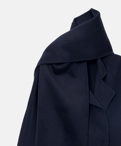 ダブルフェイスラップコートw/マッチングスカーフ / Double-Face Wrap