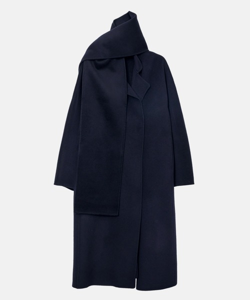 ダブルフェイスラップコートw/マッチングスカーフ / Double-Face Wrap