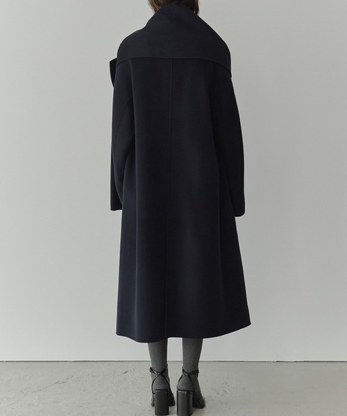 ダブルフェイスラップコートw/マッチングスカーフ / Double-Face Wrap