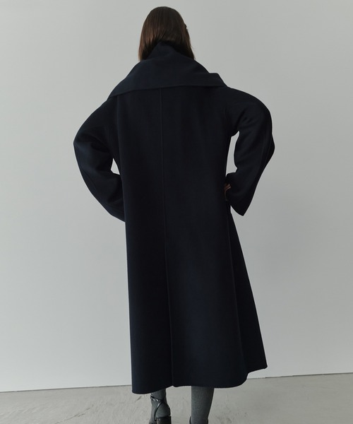 ダブルフェイスラップコートw/マッチングスカーフ / Double-Face Wrap