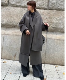 LE CIEL BLEU（ルシェルブルー）の「ダブルフェイスラップコートw/マッチングスカーフ / Double-Face Wrap Coat w/Matching Scarf（その他アウター）」