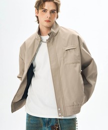 aimoha men スタンドカラージップブルゾン/Stand collar zip blouson