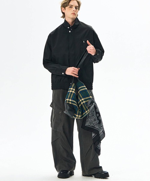aimoha(アイモハ)の「aimoha men スタンドカラージップブルゾン/Stand collar zip blouson(ナイロンジャケット・メンズ・ブラック/ベージュ/グリーン・MEDIUM/LARGE)」の15枚目の写真