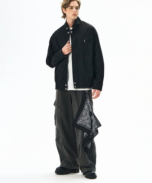 aimoha(アイモハ)の「aimoha men スタンドカラージップブルゾン/Stand collar zip blouson(ナイロンジャケット・メンズ・ブラック/ベージュ/グリーン・MEDIUM/LARGE)」の16枚目の写真