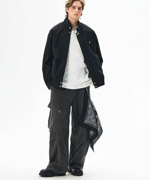 aimoha(アイモハ)の「aimoha men スタンドカラージップブルゾン/Stand collar zip blouson(ナイロンジャケット・メンズ・ブラック/ベージュ/グリーン・MEDIUM/LARGE)」の17枚目の写真