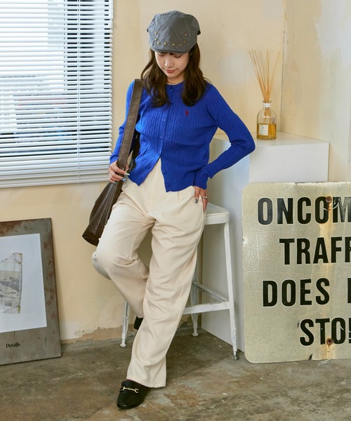 U.S. POLO ASSN.(ユーエスポロアッスン)の「U.S. POLO ASSN./ユーエスポロアッスン ワイドシルエット ケーブルカーディガン 冬服(カーディガン/ボレロ・レディース・アイボリー/ブルー/グレー・M/S)」の18枚目の写真