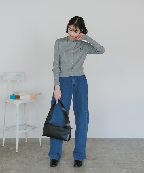 U.S. POLO ASSN.(ユーエスポロアッスン)の「U.S. POLO ASSN./ユーエスポロアッスン ワイドシルエット ケーブルカーディガン 冬服(カーディガン/ボレロ・レディース・アイボリー/ブルー/グレー・M/S)」の22枚目の写真