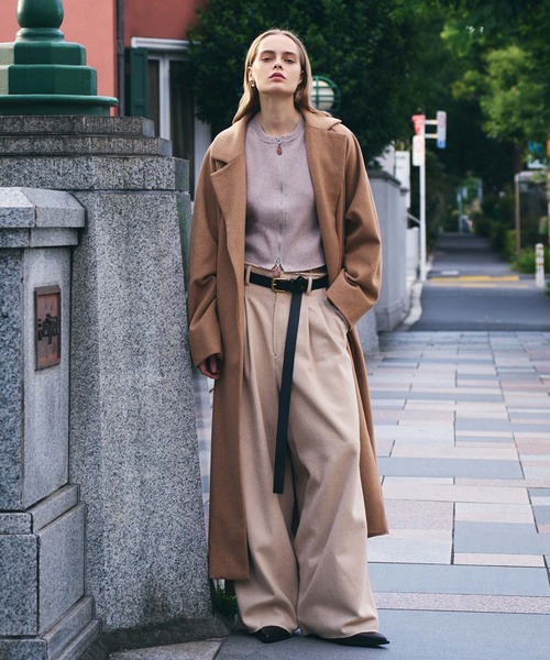 AKTE（アクテ）の「ダブルジップショートニットカーディガン（カーディガン/ボレロ・レディース・ブルー/ベージュ/ネイビー・FREE）」の13枚目の写真