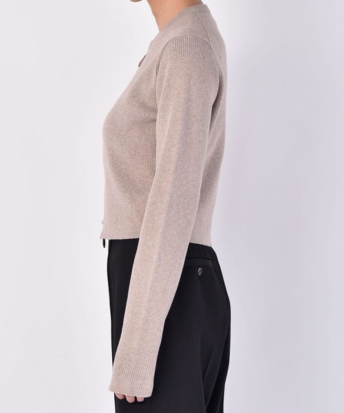 AKTE（アクテ）の「ダブルジップショートニットカーディガン（カーディガン/ボレロ・レディース・ブルー/ベージュ/ネイビー・FREE）」の14枚目の写真