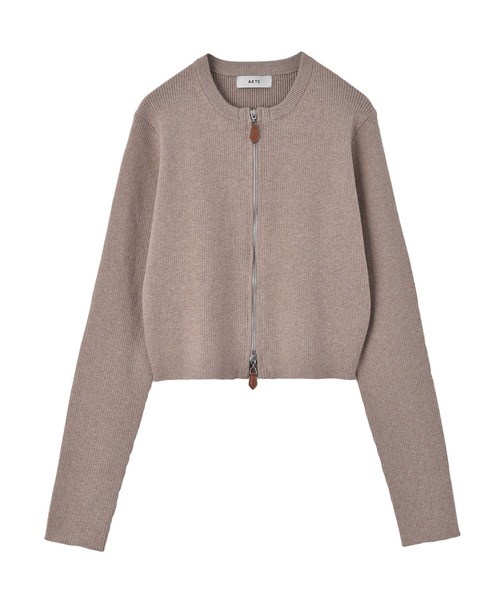 AKTE（アクテ）の「ダブルジップショートニットカーディガン（カーディガン/ボレロ・レディース・ブルー/ベージュ/ネイビー・FREE）」の20枚目の写真