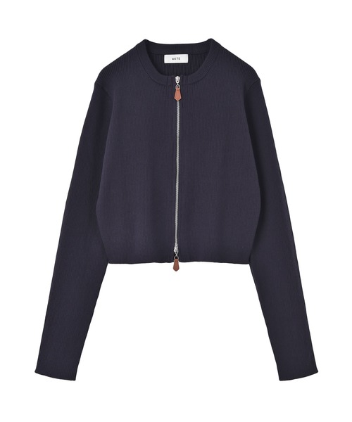 AKTE（アクテ）の「ダブルジップショートニットカーディガン（カーディガン/ボレロ・レディース・ブルー/ベージュ/ネイビー・FREE）」の18枚目の写真