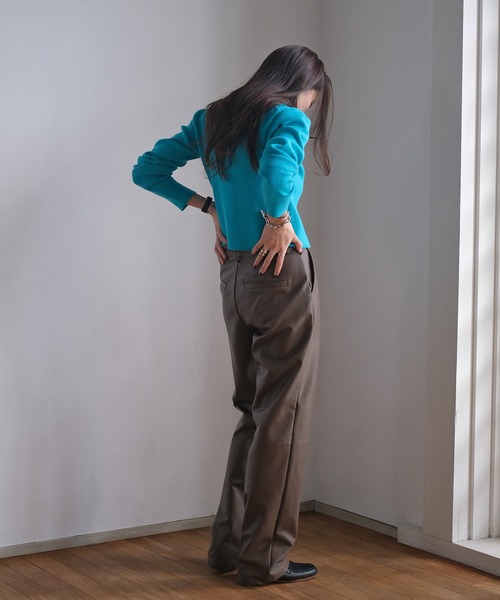 AKTE（アクテ）の「ダブルジップショートニットカーディガン（カーディガン/ボレロ・レディース・ブルー/ベージュ/ネイビー・FREE）」の6枚目の写真