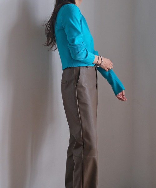 AKTE（アクテ）の「ダブルジップショートニットカーディガン（カーディガン/ボレロ・レディース・ブルー/ベージュ/ネイビー・FREE）」の7枚目の写真