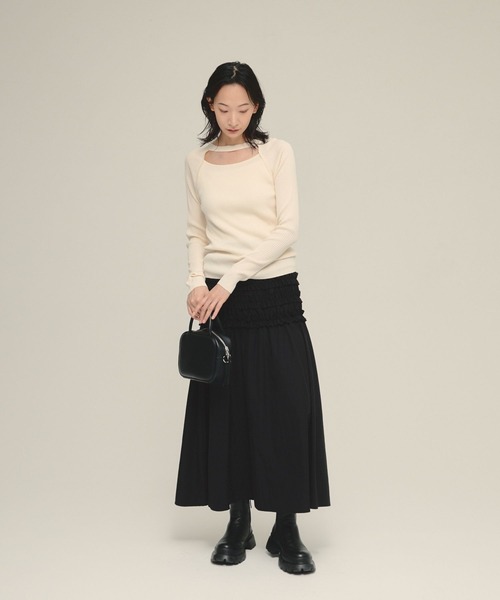 eL(エル)の「【eL】14G Layered Pullover/583682(ニット/セーター・レディース・ブラック/グリーン/オフホワイト・FREE)」の14枚目の写真