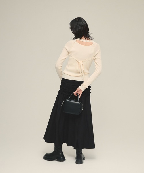 eL(エル)の「【eL】14G Layered Pullover/583682(ニット/セーター・レディース・ブラック/グリーン/オフホワイト・FREE)」の11枚目の写真