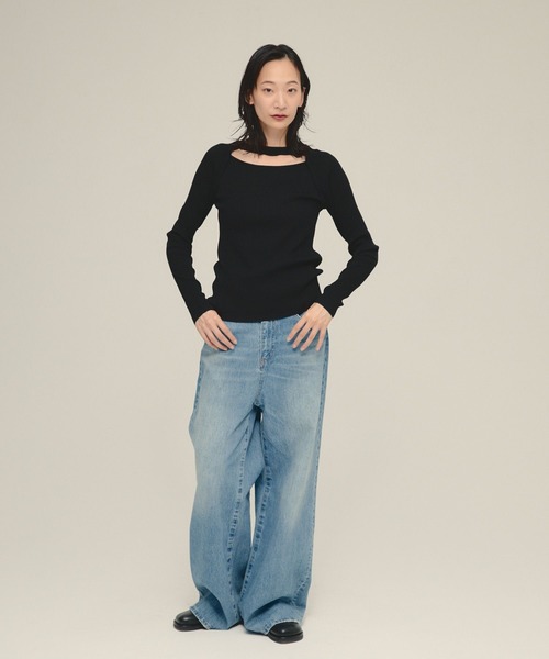 eL(エル)の「【eL】14G Layered Pullover/583682(ニット/セーター・レディース・ブラック/グリーン/オフホワイト・FREE)」の15枚目の写真