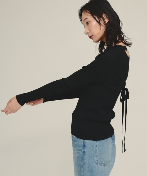 eL(エル)の「【eL】14G Layered Pullover/583682(ニット/セーター・レディース・ブラック/グリーン/オフホワイト・FREE)」の18枚目の写真