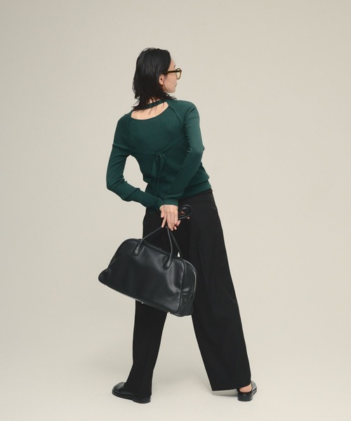 eL(エル)の「【eL】14G Layered Pullover/583682(ニット/セーター・レディース・ブラック/グリーン/オフホワイト・FREE)」の21枚目の写真
