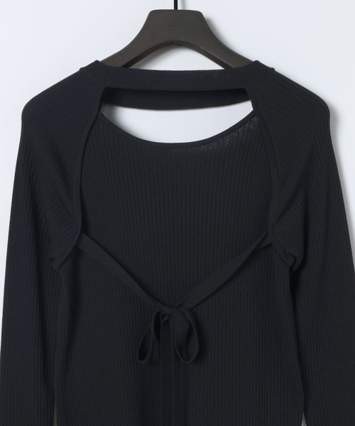 eL(エル)の「【eL】14G Layered Pullover/583682(ニット/セーター・レディース・ブラック/グリーン/オフホワイト・FREE)」の8枚目の写真