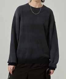 【Alfred Alex】ヴィンテージ加工ラバースプレーグラデーションプルオーバーニット