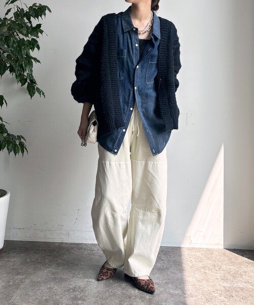 DouDou（ドゥドゥ）の「ガーメントダイ切替パンツ（その他パンツ・レディース・ブラウン/ホワイト系その他/カーキ・FREE）」の5枚目の写真