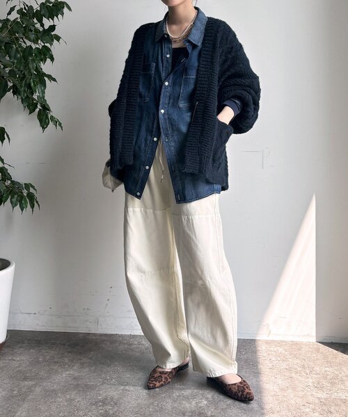 DouDou（ドゥドゥ）の「ガーメントダイ切替パンツ（その他パンツ・レディース・ブラウン/ホワイト系その他/カーキ・FREE）」の6枚目の写真