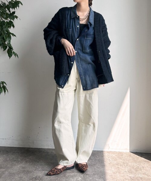 DouDou（ドゥドゥ）の「ガーメントダイ切替パンツ（その他パンツ・レディース・ブラウン/ホワイト系その他/カーキ・FREE）」の7枚目の写真