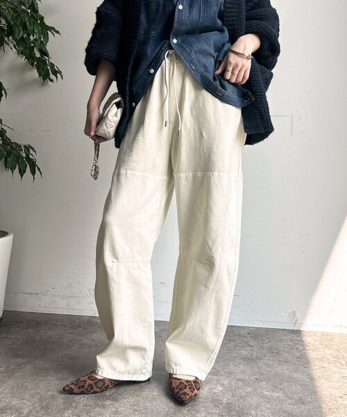 DouDou（ドゥドゥ）の「ガーメントダイ切替パンツ（その他パンツ・レディース・ブラウン/ホワイト系その他/カーキ・FREE）」の10枚目の写真