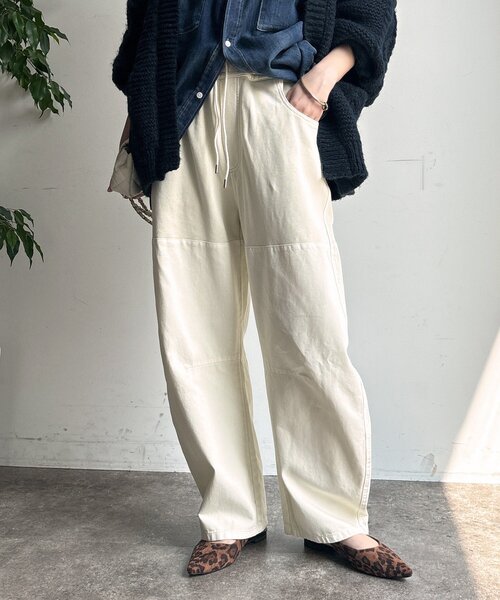 DouDou（ドゥドゥ）の「ガーメントダイ切替パンツ（その他パンツ・レディース・ブラウン/ホワイト系その他/カーキ・FREE）」の11枚目の写真