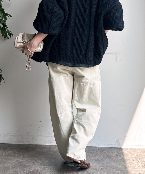 DouDou（ドゥドゥ）の「ガーメントダイ切替パンツ（その他パンツ・レディース・ブラウン/ホワイト系その他/カーキ・FREE）」の12枚目の写真